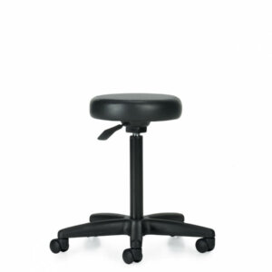 MVL File Buddy Swivel Stool 10” Lift Dimensions: 13.5"w x 13.5"d x 27.5"h Seat Height: 22.5" - 32.5" Weight: 14 lbs / 6.4 kg Upholstery Options: Vinyl: Black (70) only 10" pneumatic seat height adjustment 13.5" diameter seat 22" dia five-legged injection molded base Dual-wheel, carpet casters are standard Upholstered in Black vinyl