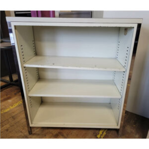 Metal Storage Shelf 42"h, 36"w x 15"d x 42"h, Two adjustable shelves, Leveling glides