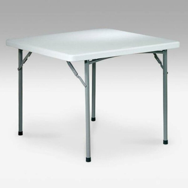 Office Star Products 36" Square Resin Folding Table Dimensions: 36"w x 36"d x 29"h Weight Capacity: 350 lbs Durable Construction Light Weight Sleek Design Powder Coated Tubular Frame Ideal for Indoor or Outdoor Use GreenGuard Certified