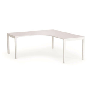 W48 Axis 90 L-shape Desk, white or silver legs, white surface