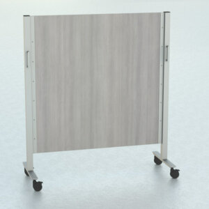 IOF Mobile Laminate Barrier 3/4” Thick Laminate Panel Four 1/2” Thick Casters 21” Leg Spread 54” High