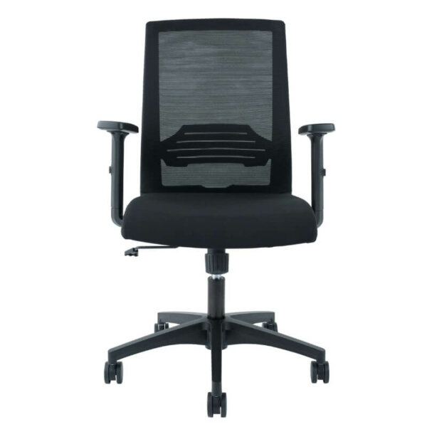 Icon Atlas task chair with black mesh back and padded fabric seat