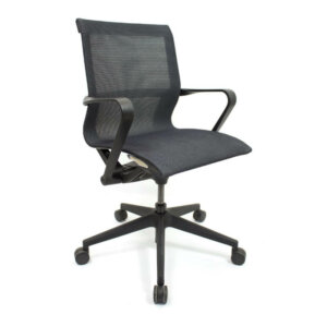 Icon C4 meeting room chair Your body will love the form fitting contours of this lightweight task chair. The recessed recline and height adjustments and wrap-around beveled loop arms enhance its sleek silhouette.
