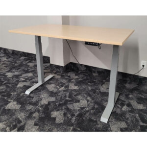 Natalex Height adjustable table silver legs with maple laminate top electronic control module