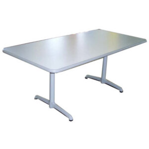 Steelcase rectangular meeting room table grey laminate with grey T-base