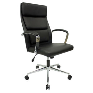 Icon Scale high-back executive chair, black with aluminum accents