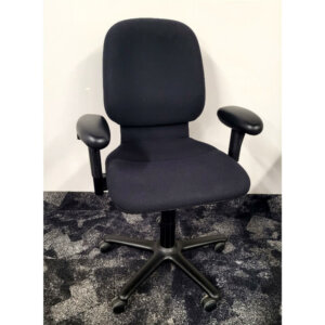 Steelcase Sensor Mid back with adjustable seat back, black frame and place fabric