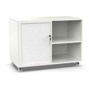 Workspace48 Mobile Bookcase with bookcase Overall: 25″h x 35″w x 18″d Studio White with Arctic White