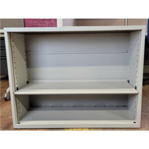 Steelcase Metal Storage Shelf 28"h, 36"w x 15"d x 28"h, One adjustable shelf, Leveling glides