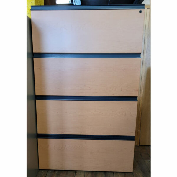 Lacasse 4 Drawer Lateral Cabinet 36"w x 20"d (includes handles) x 58"h, Recessed pull handles, leveling glides
