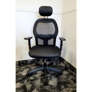 Nightingale SEN 6600D Task Chair Dimensions: 27"w x 20"d Seat Height: 16"- 20" Black frame; black mesh back with upholstered seat Independent adjustable lumbar support with 4” vertical range Height-adjustable arms with polyurethane arm pads A self-weighted swivel-tilt mechanism for the perfect tension with tilt lock Pneumatic height adjustment and built-in seat slider. All controls are clearly labeled and adjustable from a seated position Breathable responsive mesh back Nylon base with standard dual-wheel carpet casters Height adjustable headrest for maximum comfort and convenience