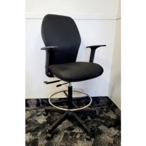 Nightingale SEN 6600DS Stool Dimensions: 27"w x 20"d Seat Height: 26"-36" Black frame; Black upholstered seat and back Upholstered seat and back for comfort and support The contoured back frame with mesh provides dynamic lumbar support, promoting healthy posture Height adjustment with built-in integral seat slider Foot-ring can be easily adjusted to provide optimum leg and foot support Waterfall seat design that gently slopes away from the legs, minimizing pressure on the thighs and promoting good posture 5-prong, heavy-duty nylon base with 2” carpet casters