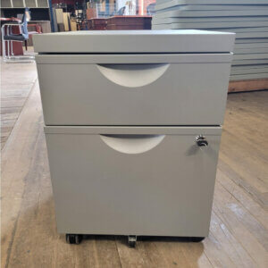 Small Box/File Mobile Pedestal Box, file pedestal on castors silver 20" D x 16" W x 22.5" H locking Letter or legal filing