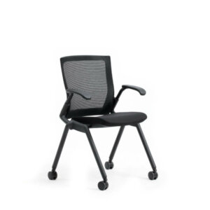Balance Training Nesting Chair Finishes: Black Mesh Back Black Breathe Fabric Black Frame Weight: 22 lbs Seat Height: 17.7″ Seat W/D: 18/17.7″ Overall Height: 32″ Weight Capacity: 300 lbs Comfortable Mesh Backrest Removable Armrests Fold-up Seat Moulded Foam Seat Cushion Heavy Duty Castors Optional Tablet Arm ISO14001EMS Certified ANSI/BIFMA Certified 10 Year Warranty
