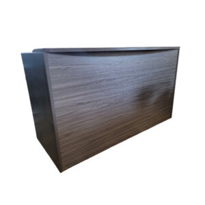 Napa 71" x 30"/36" Reception Desk Shell 71” W x 30"/36" D x 42” H Finish: Slate Grey Impact-resistant 3mm PVC edges feature wood grain design and tri-groove design detail ANSI/BIFMA Certified GreenGuard Certified