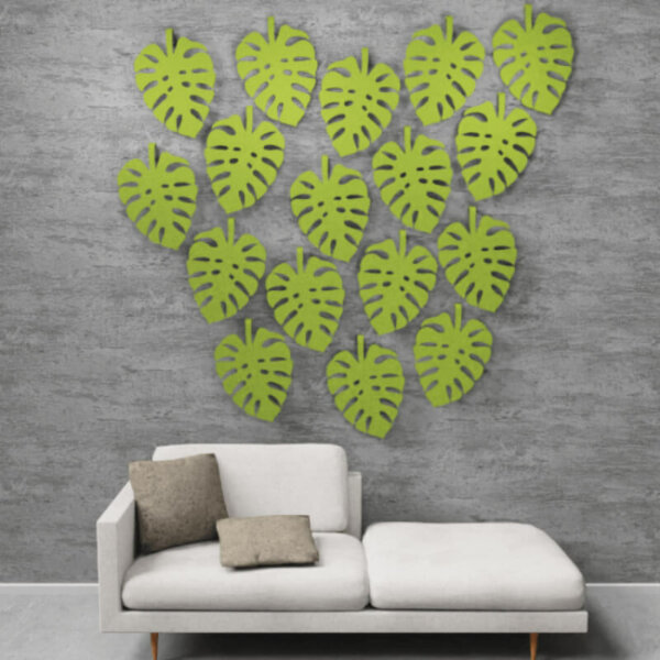 Acoustic botanical panels l 14 standard colour options + full colour image printing 6 botanical designs - or create your own Made with 50% +/- recycled polyester fiber - contributing to LEED MR credit for recycled content