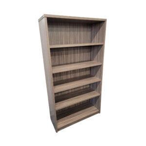 5-Shelf Bookcase 36"w x 14"d x 65"h Laminate finish: Urban Walnut Laminate construction One fixed and four adjustable shelves Matching laminate back