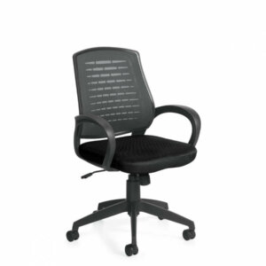 Java High Back Tilter Dimensions: 24" W x 21" D x 39"H Seat Height: 17.5" - 20.5" Weight: 23 lbs / 10.4 kg Upholstery Options: Mesh: Grey only Textile: Black (MS20) only Tilter mechanism Durable rear shroud Upright position tilt lock Tilt tension adjustment Flared fixed loop arms Black frame and Black spider base Pneumatic seat height adjustment