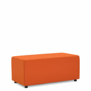 Rectangle Soft Seating Ottoman Dimensions: 40"W x 20"D x 17.5"H Seat Height: 17.5"h Weight: 37 lbs / 16.8 kg Modular non-handed components can be fully reconfigured and are ideal for open spaces Geometric shapes allow you to create unique and infinite layout possibilities Standard with 1.5" tall nylon glides Optional dual wheel carpet casters available (C107 or C107R)