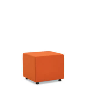 Square Soft Seating Ottoman Dimensions: 20"W x 20"D x 17.5"H Seat Height: 17.5"h Weight: 22 lbs / 10 kg Modular non-handed components can be fully reconfigured and are ideal for open spaces Geometric shapes allow you to create unique and infinite layout possibilities Standard with 1.5" tall nylon glides Optional dual wheel carpet casters available (C107 or C107R)
