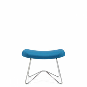 Soda Bench Ottoman Dimensions: 27"W x 24"D x 17"H Seat Height: 17" Weight: 25 lbs / 11.34 kg A contemporary, yet retro lightweight bench ottoman Generous proportions Chrome frame with clear polycarbonate glides Glides suitable for carpet, rubber, or concrete flooring