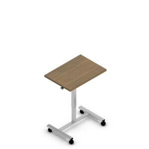 Ionic Height Adjustable Personal Table Dimensions: 28"W x 19"D x 28.3-43.8"H Weight: 37.8 lbs / 17.15 kg Metal Leg finish: Tungsten base only Finish Options: Laminate finish: Available in all Ionic finishes Pneumatic height adjustable personal table with locking casters. Range of adjustability with 1" thick thermally fused laminate top is 28.3" to 43.8"H. Tungsten base only. Square tube detailing complements the Ionic series desking components. Shipped easy to assemble in 2 cartons.