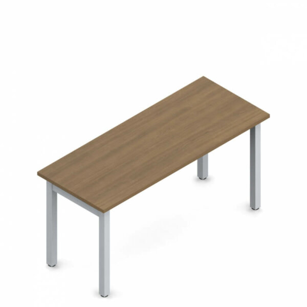 Ionic 60" x 24" Table Desk Dimensions: 60"W x 24"D x 29"H Weight: 89 lbs / 40.45 kg H-Leg finish: Tungsten (TN), Black (BK), and Designer White (DW) Finish Options: Laminate finish: Available in all Ionic finishes Thermally fused laminate top 2 mm PVC matching edge Freestanding rectangular desk 29"H with H-legs and stability panel 2" square post legs with 2" x 1" crossbar; leveling glides included Designed for quick and easy assembly Tested to meet ANSI & BIFMA desking standards