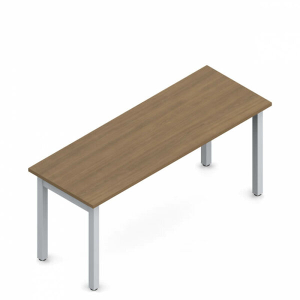 Ionic 66" x 24" Table Desk Dimensions: 66"W x 24"D x 29"H Weight: 89 lbs / 40.45 kg H-Leg finish: Tungsten (TN), Black (BK), and Designer White (DW) Finish Options: Laminate finish: Available in all Ionic finishes Thermally fused laminate top 2 mm PVC matching edge Freestanding rectangular desk 29"H with H-legs and stability panel 2" square post legs with 2" x 1" crossbar; leveling glides included Designed for quick and easy assembly Tested to meet ANSI & BIFMA desking standards