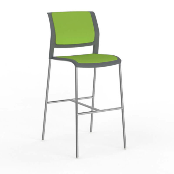 Game Stool Seat Height 18.1” Seat Height 29.5” Seat W x D 17.7 x 17.7” Overall Height 42.5” Weight Capacity: 300 lbs Strong rigid, frame that is very light to carry Space saving – stacks up to 9 chairs high Add extra comfort with a fabric seat and back Large contoured seat and back standard chair height also available Seat tag is conveniently hidden on backrest – slides open/closed to reveal potential seating numbers 10 Year Warranty