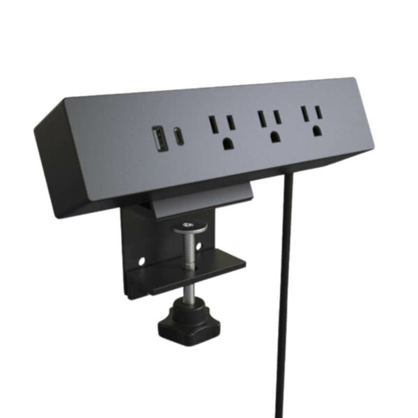 Combine your charging station and power bar to optimize your office space. This ergonomic and easy-to-install power bar is equipped with three 120 V outlets, one USB-A outlet, one USB-C outlet with plug and a 1.8m (70 inches) power cord. Ideal for arranging and organizing electronic devices.