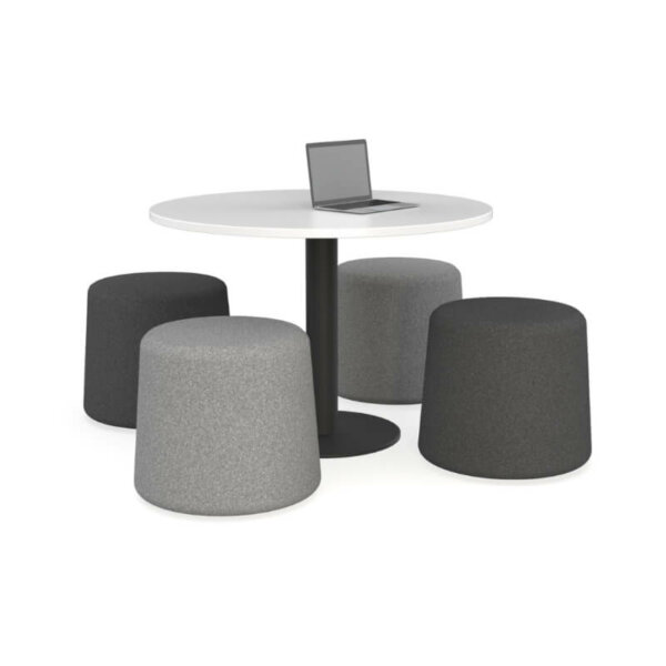 MotionOffice® Otto Stool Standard motion felt, milled wool blend textile Thick padded foam seat cushion 5-caster base Removable covers for washing Heavy duty 60mm castors Covers easily replaced as needed