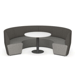 MotionOffice® Arc Modular Lounge  Standard motion felt, milled wool blend textile Levelling glides Ganging mechanism secures pieces in desired layout Modular design allows endless configurations and sizing